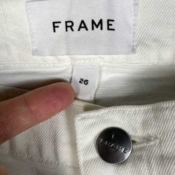 Frame Jeans Womens 26 White Le Pixie Beau Distressed Boyfriend Blanc Drive Rips - Picture 8 of 12